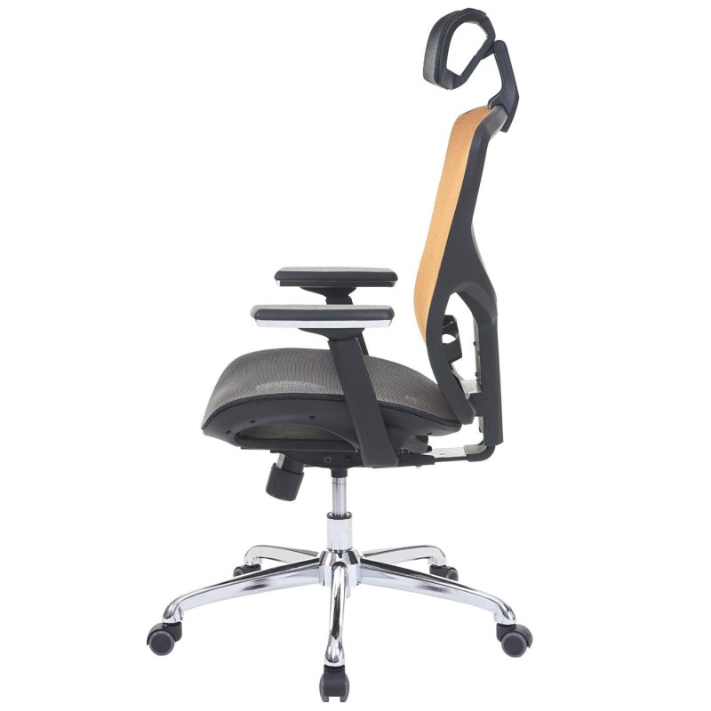 Silla ergonómica LAMBI totalmente ajustable en malla color negro y gris