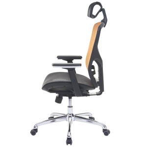 Silla ergonómica LAMBI totalmente ajustable en malla color negro y gris