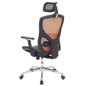 Silla ergonómica LAMBI totalmente ajustable en malla color negro y gris