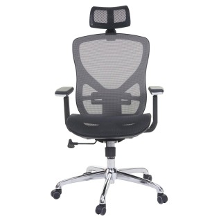 Silla ergonómica LAMBI totalmente ajustable en malla color negro y gris 2