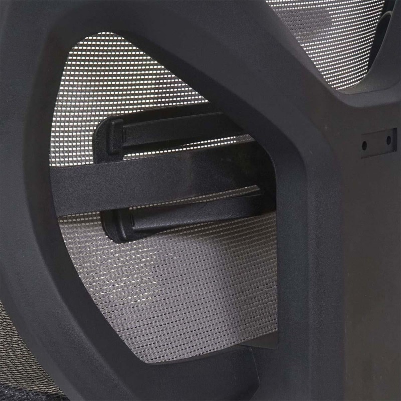 Silla ergonómica LAMBI totalmente ajustable en malla color negro y gris