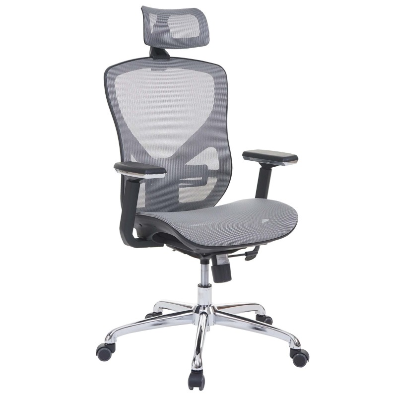 Silla ergonómica LAMBI totalmente ajustable en malla color negro y gris