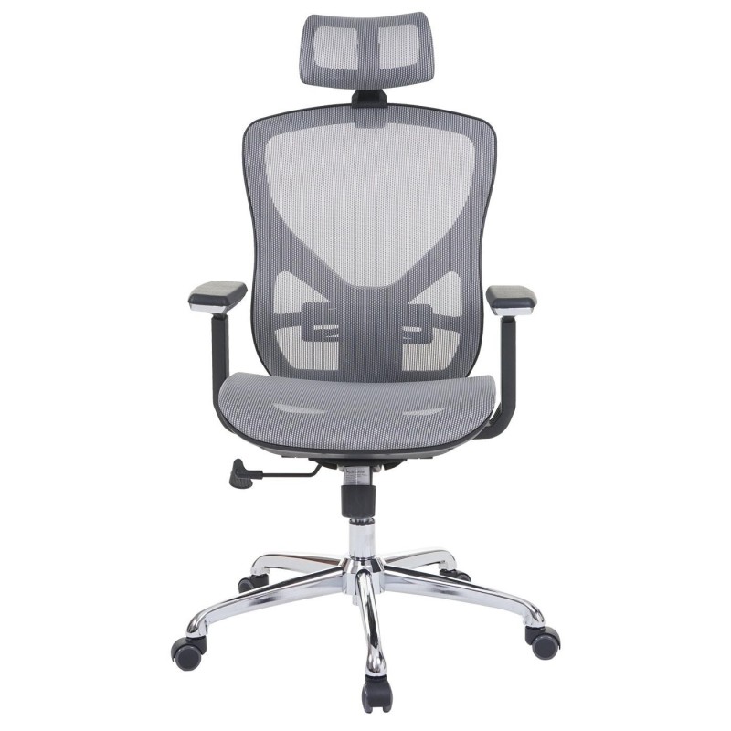 Silla ergonómica LAMBI totalmente ajustable en malla color negro y gris