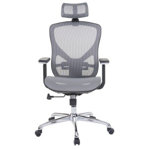 Silla ergonómica LAMBI totalmente ajustable en malla color negro y gris