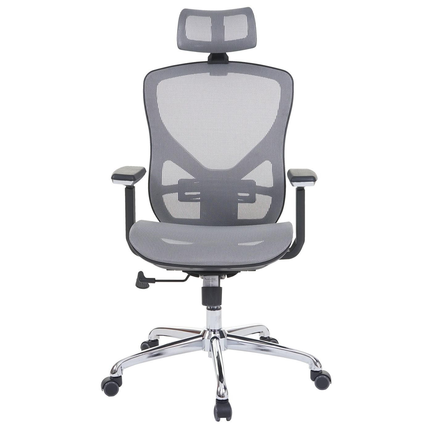 Silla Ergonómica LAMBI, Totalmente Ajustable, Soporte Lumbar, en Color Negro / Gris