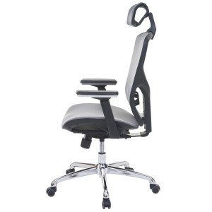 Silla ergonómica LAMBI totalmente ajustable en malla color negro y gris