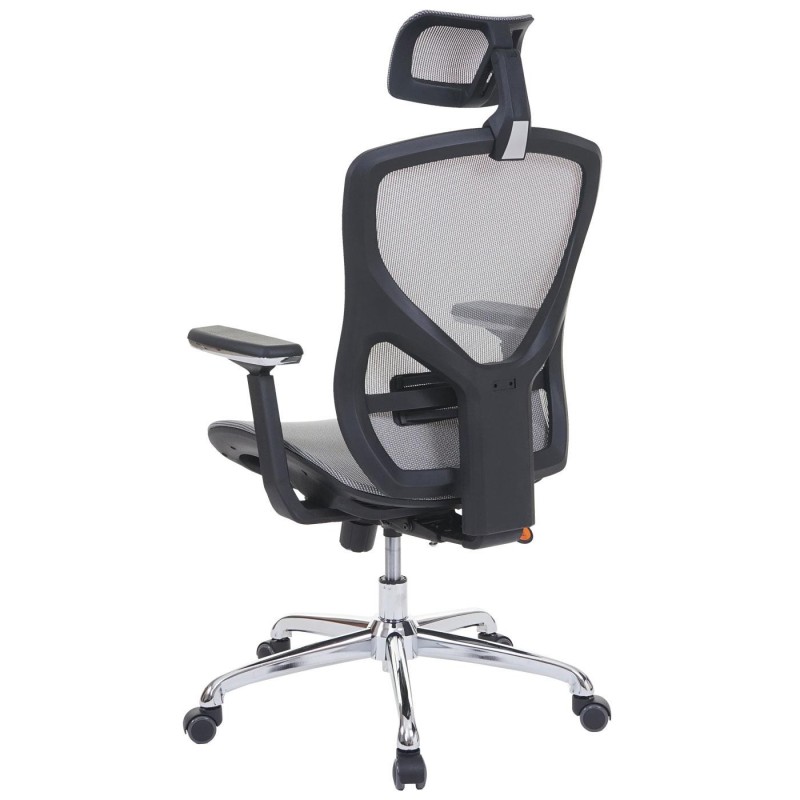 Silla ergonómica LAMBI totalmente ajustable en malla color negro y gris