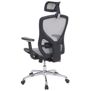 Silla ergonómica LAMBI totalmente ajustable en malla color negro y gris