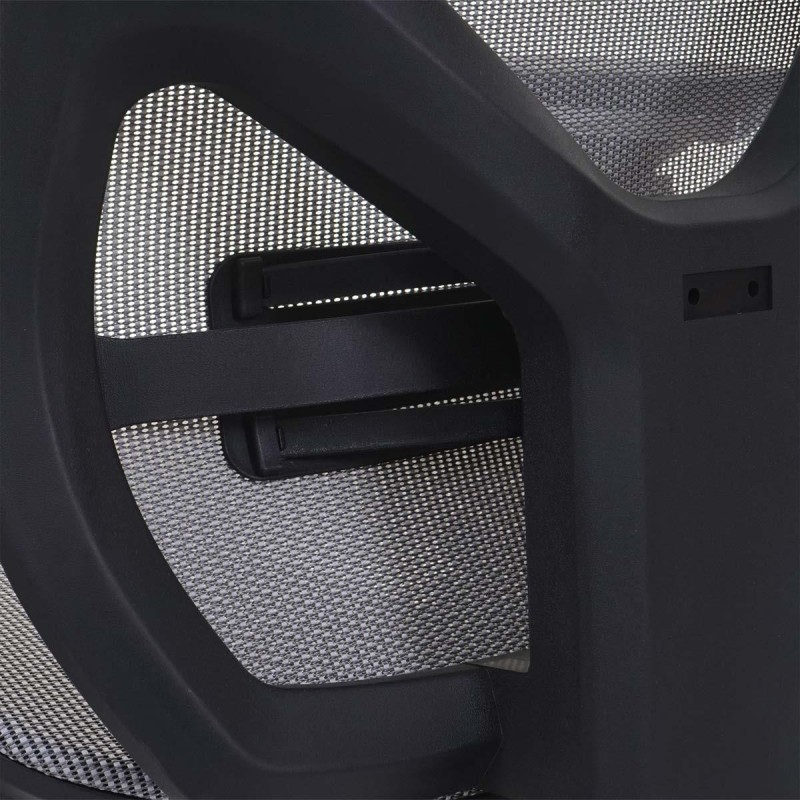 Silla ergonómica LAMBI totalmente ajustable en malla color negro y gris