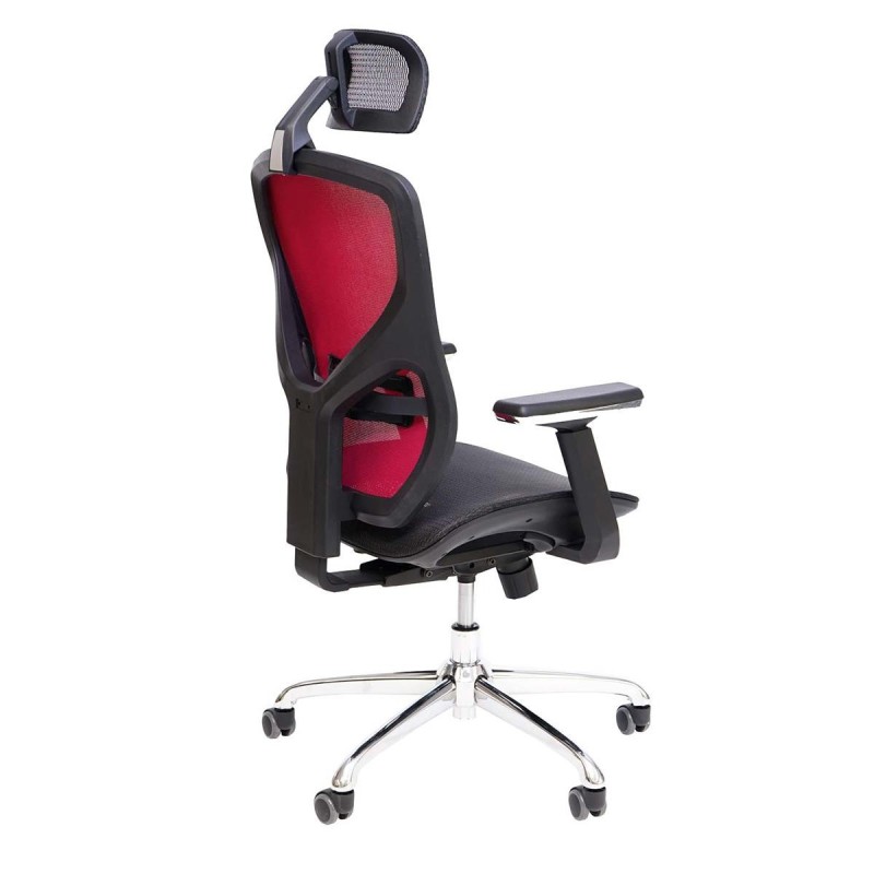 Silla ergonómica LAMBI totalmente ajustable en malla color negro y gris