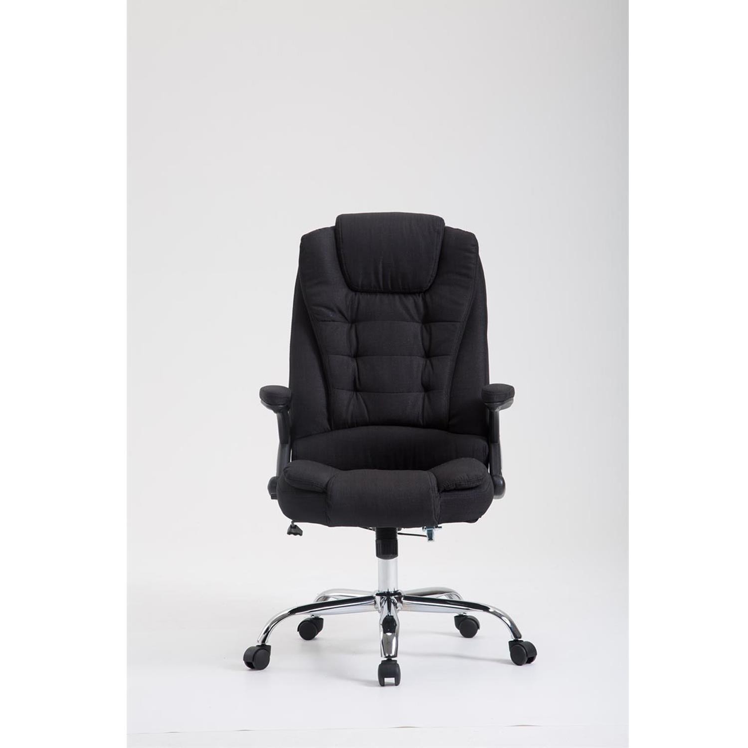 Sillón de Oficina SAN ANTONIO TELA, Gran Acolchado, Resistente hasta 150 kg, en Negro
