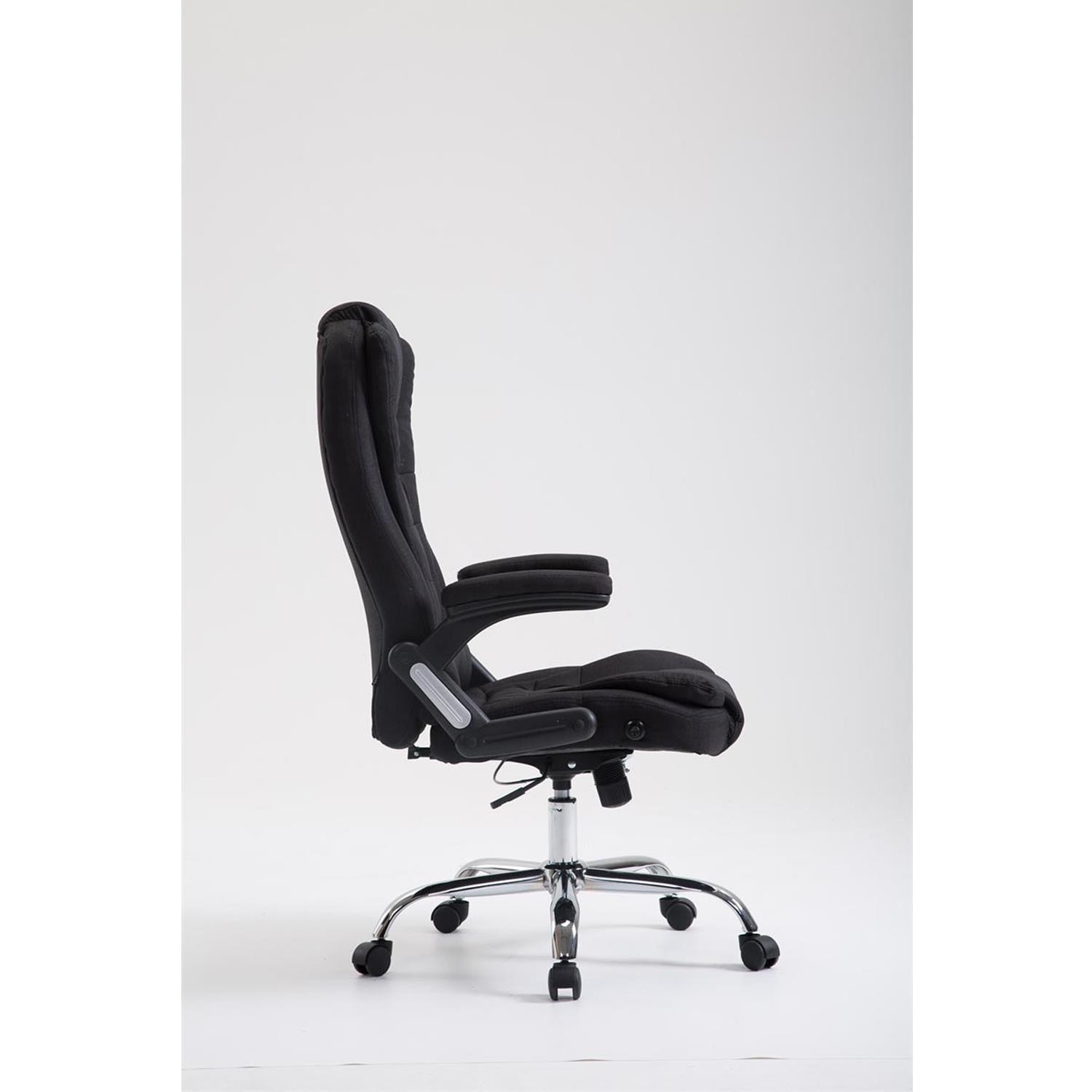 Sillón de Oficina SAN ANTONIO TELA, Gran Acolchado, Resistente hasta 150 kg, en Negro