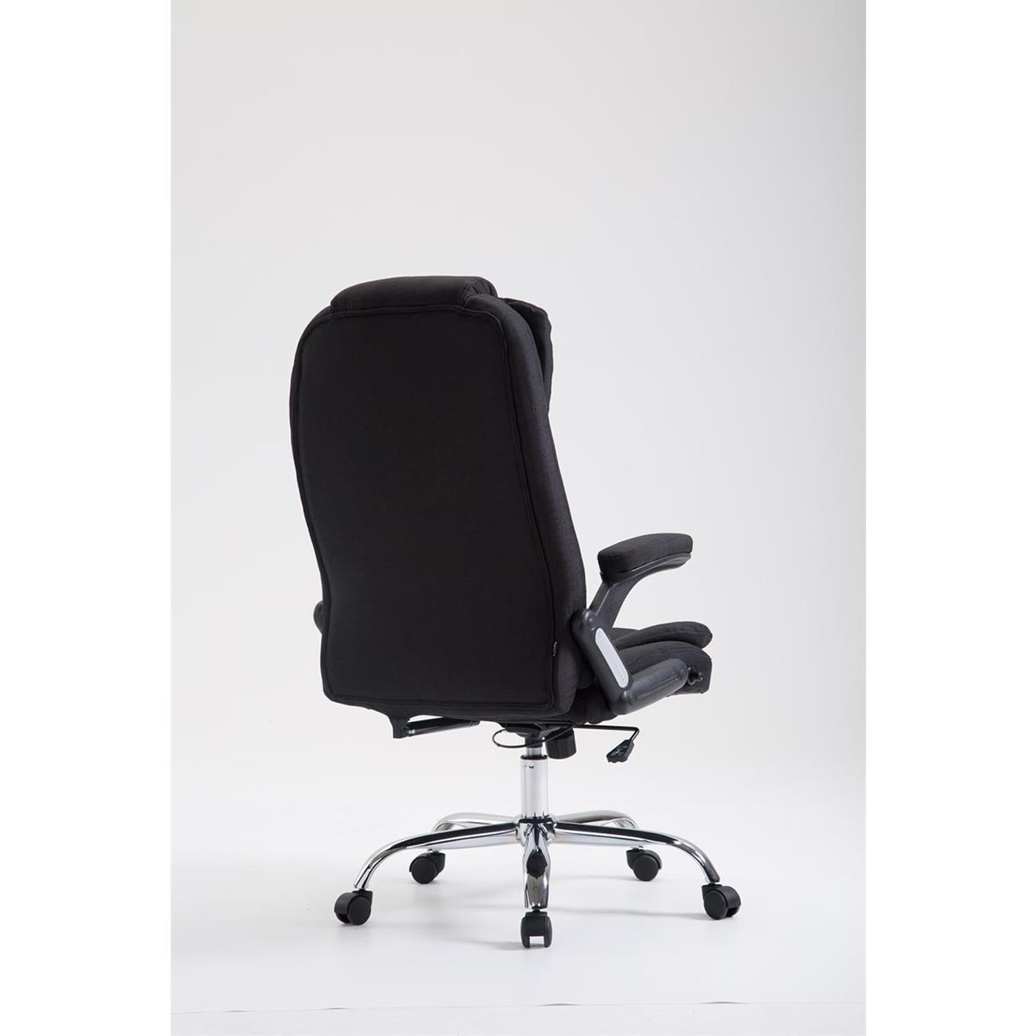 Sillón de Oficina SAN ANTONIO TELA, Gran Acolchado, Resistente hasta 150 kg, en Negro