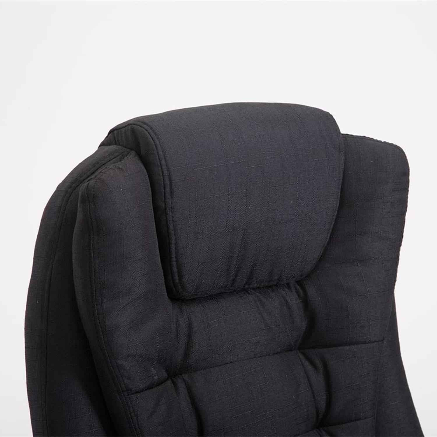 Sillón de Oficina SAN ANTONIO TELA, Gran Acolchado, Resistente hasta 150 kg, en Negro