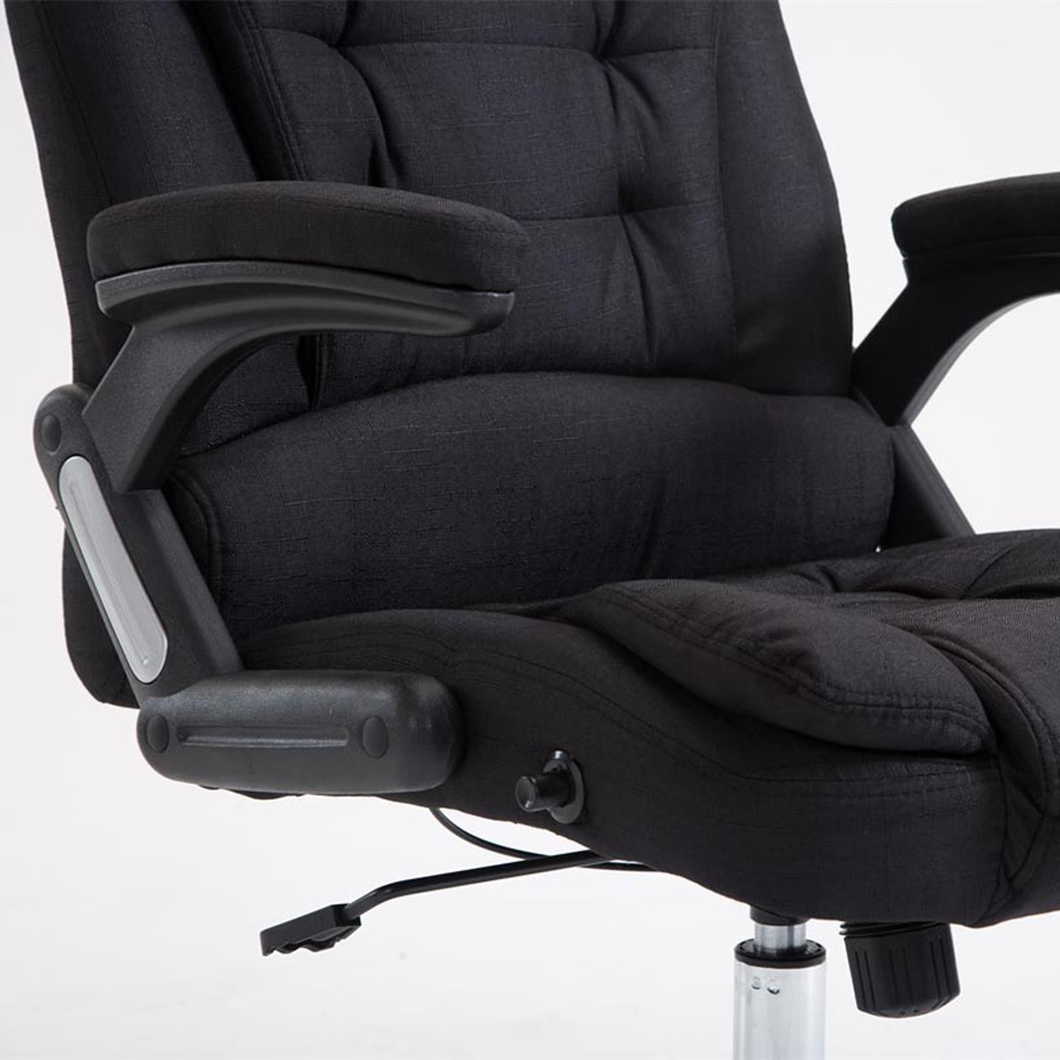 Sillón de Oficina SAN ANTONIO TELA, Gran Acolchado, Resistente hasta 150 kg, en Negro
