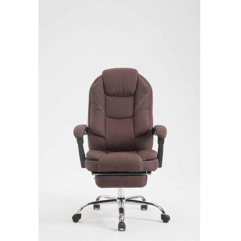 Sillón de Oficina CASTI TELA, Reposapiés Extensible, color Negro