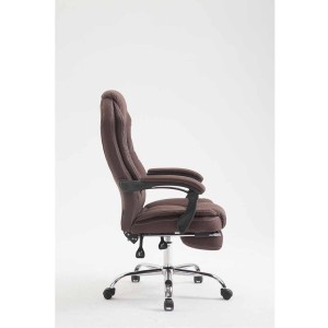 Sillón de Oficina CASTI TELA, Reposapiés Extensible, color Negro