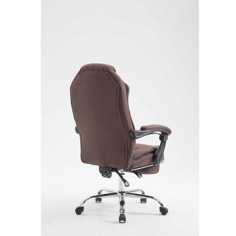 Sillón de Oficina CASTI TELA, Reposapiés Extensible, color Negro