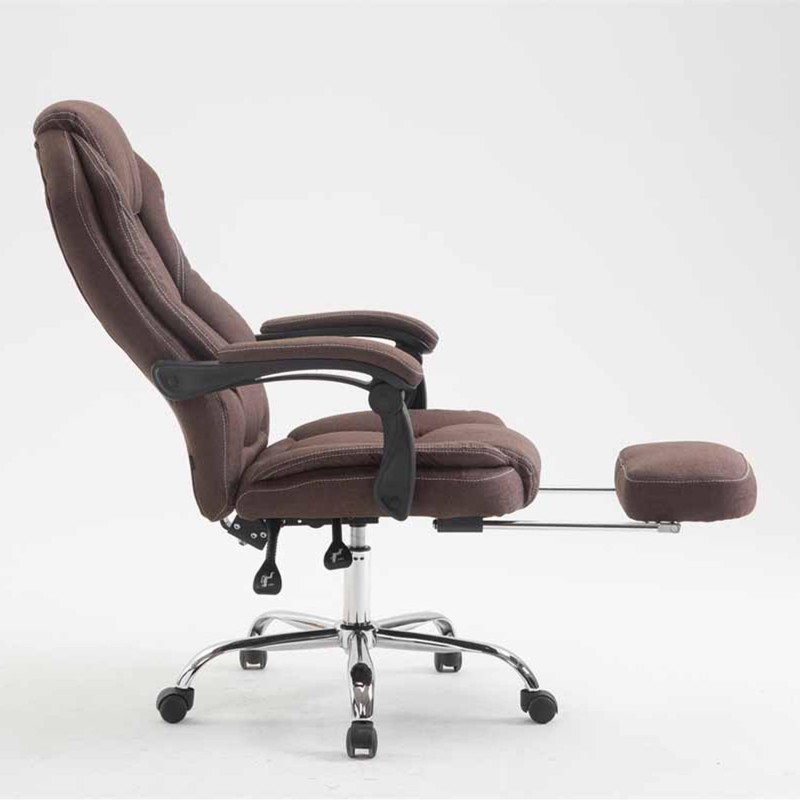 Sillón de Oficina CASTI TELA, Reposapiés Extensible, color Negro