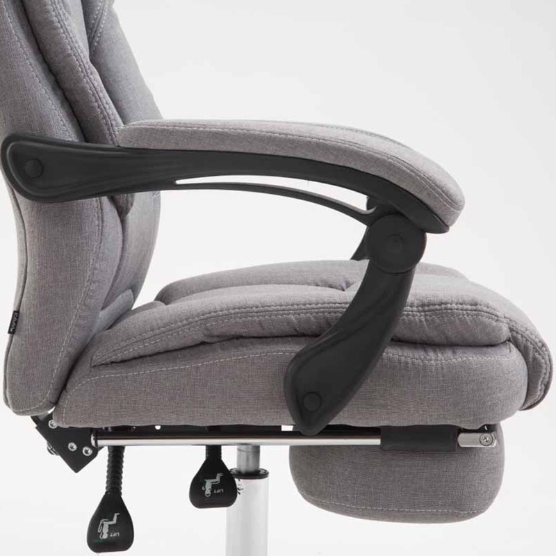Sillón de Oficina CASTI TELA, Reposapiés Extensible, color Negro