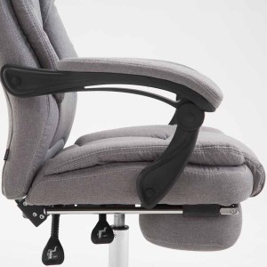 Sillón de Oficina CASTI TELA, Reposapiés Extensible, color Negro
