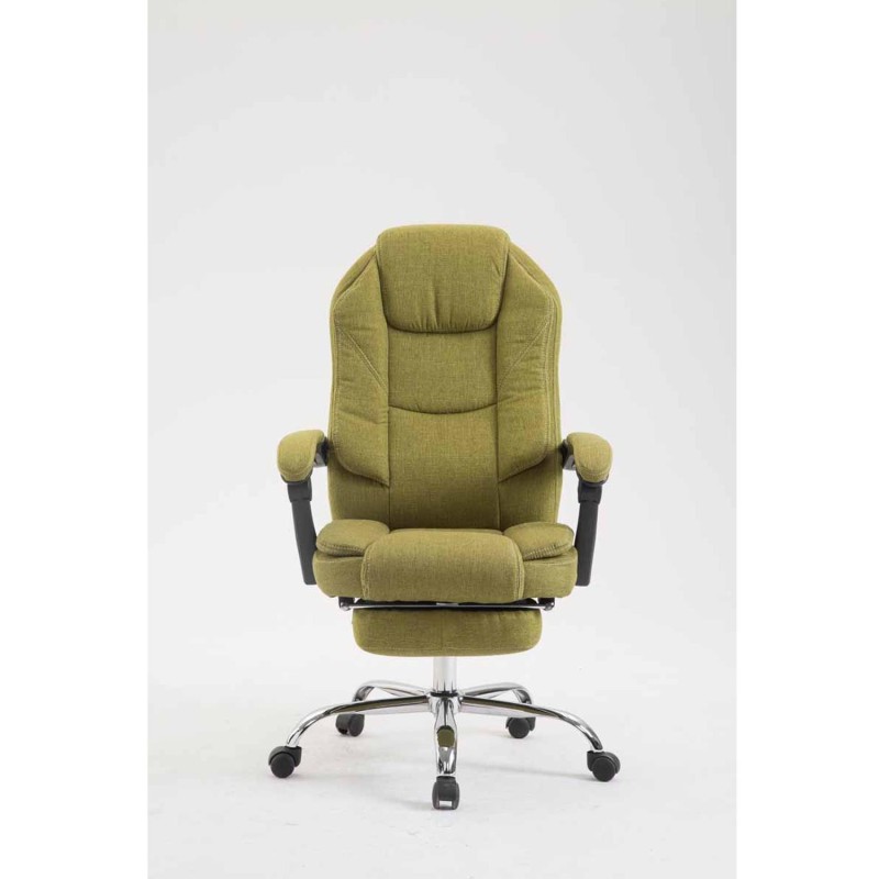 Sillón de Oficina CASTI TELA, Reposapiés Extensible, color Negro
