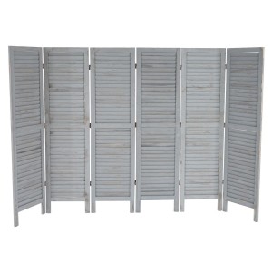 Biombo de madera LEO,170x276x2cm, muy elegante, color gris