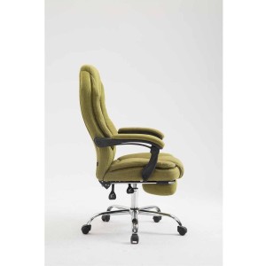 Sillón de Oficina CASTI TELA, Reposapiés Extensible, color Negro