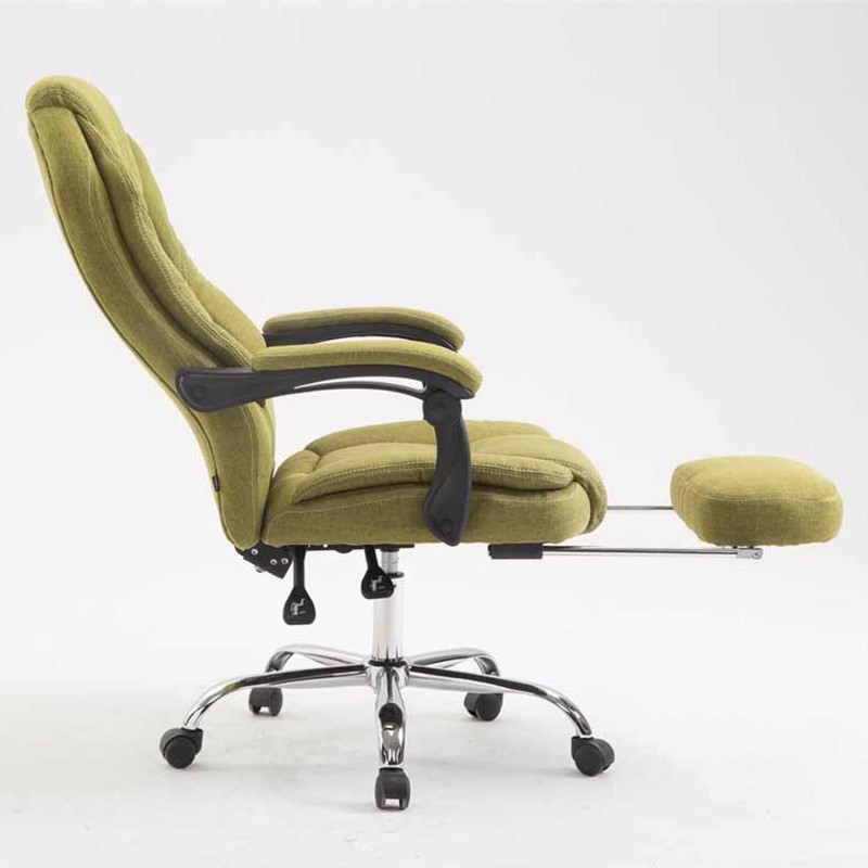 Sillón de Oficina CASTI TELA, Reposapiés Extensible, color Negro