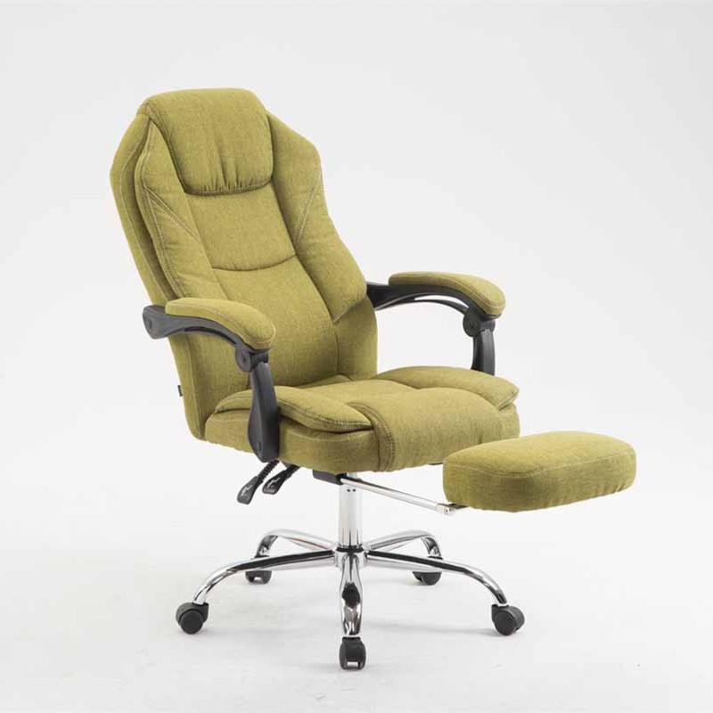 Sillón de Oficina CASTI TELA, Reposapiés Extensible, color Negro