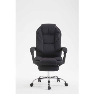 Sillón de Oficina CASTI TELA, Reposapiés Extensible, color Negro 2