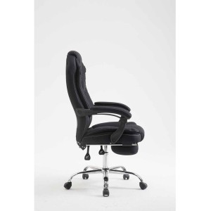 Sillón de Oficina CASTI TELA, Reposapiés Extensible, color Negro