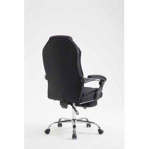 Sillón de Oficina CASTI TELA, Reposapiés Extensible, color Negro