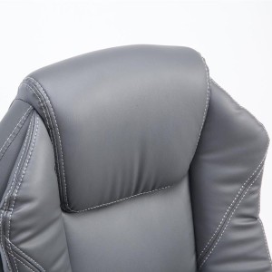 Sillón de Oficina CASTI, Reposapiés Extensible, en Piel color Negro