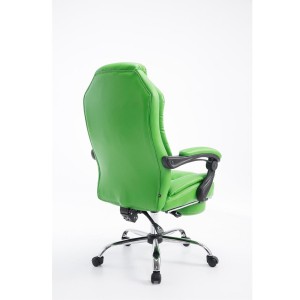 Sillón de Oficina CASTI, Reposapiés Extensible, en Piel color Negro