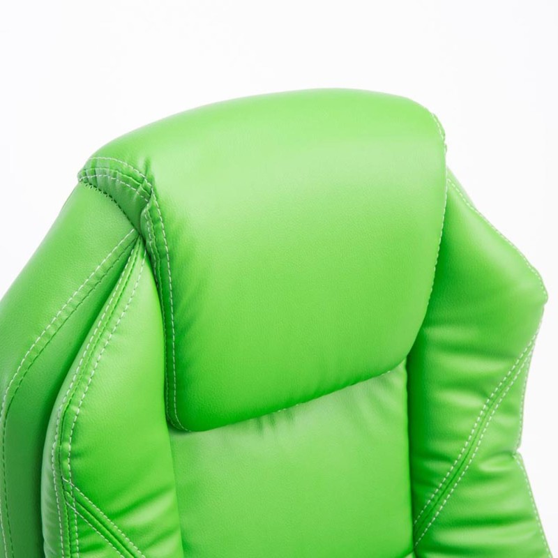 Sillón de Oficina CASTI, Reposapiés Extensible, en Piel color Negro