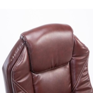 Sillón de Oficina CASTI, Reposapiés Extensible, en Piel color Negro