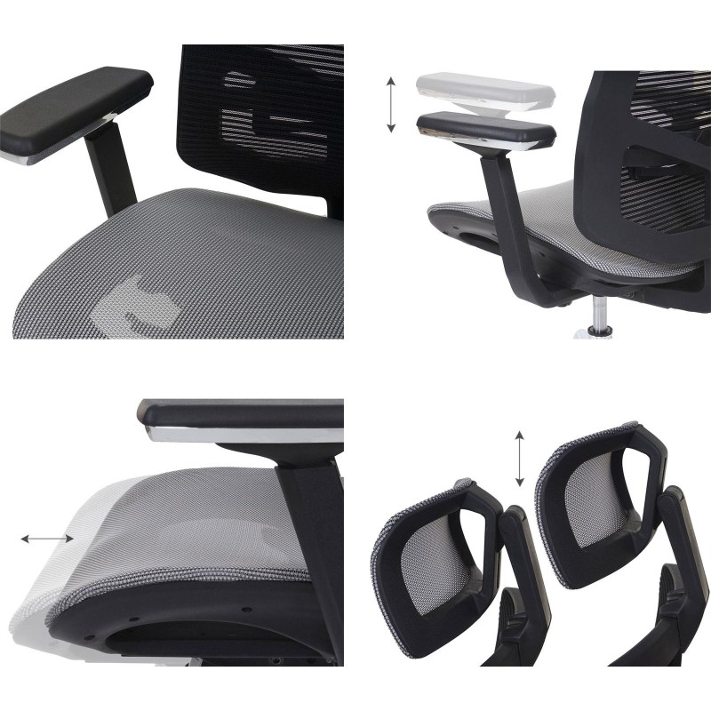 Silla Ergonómica BREND, ajustable, en malla negro
