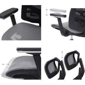 Silla Ergonómica BREND, ajustable, en malla negro