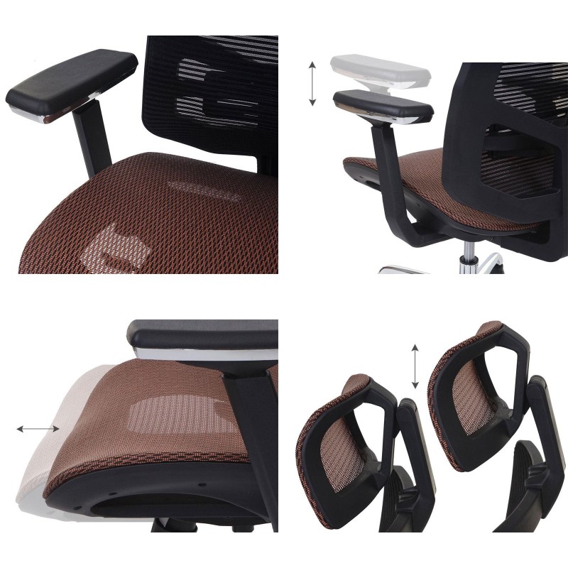 Silla Ergonómica BREND, ajustable, en malla negro