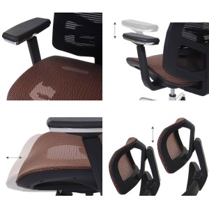 Silla Ergonómica BREND, ajustable, en malla negro