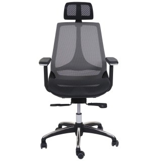 Silla Ergonómica ALAN, ajustable, en malla negro y gris 2