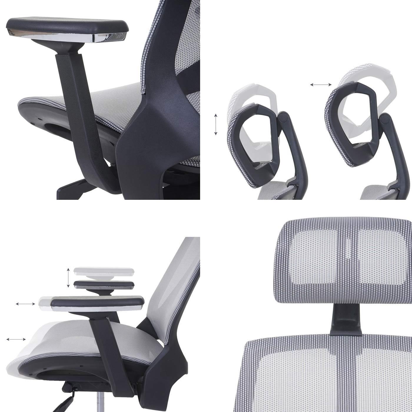 Silla Ergonómica ALAN, Mecanismo Sincronizado, Uso 8 h, En Malla Negro y Gris