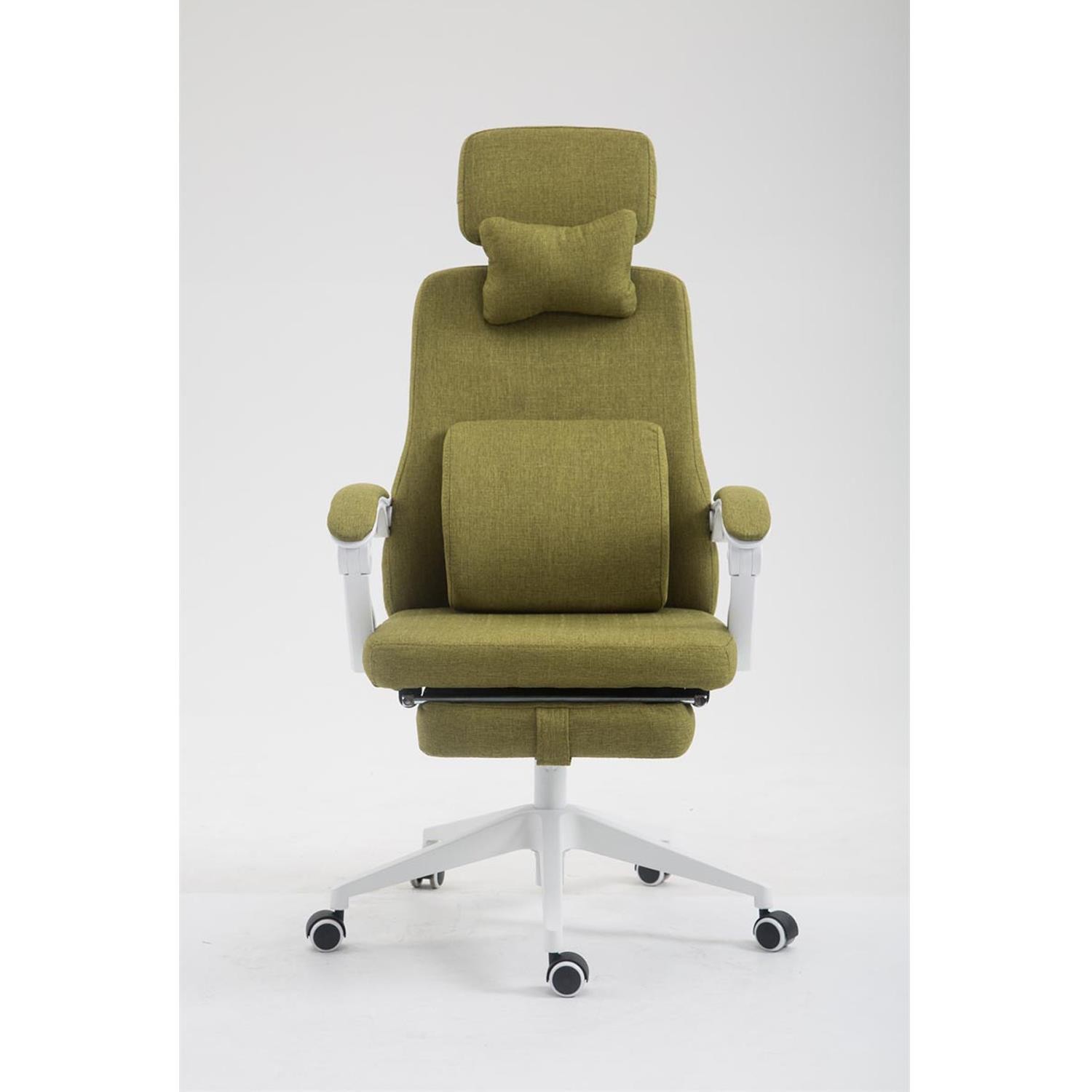 Sillón de Oficina ADRIANO, Reposapiés Extensible, Cojines Lumbar y Cervical, en Tela color Negro