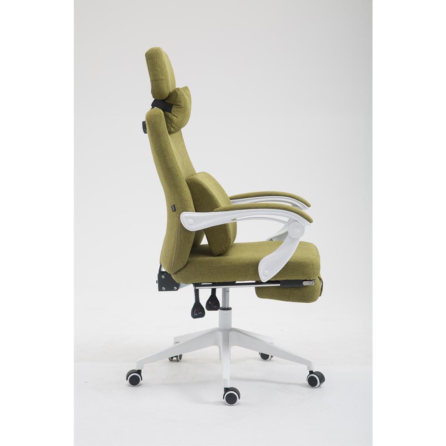 Sillón de Oficina ADRIANO, Reposapiés Extensible, Cojines Lumbar y Cervical, en Tela color Negro