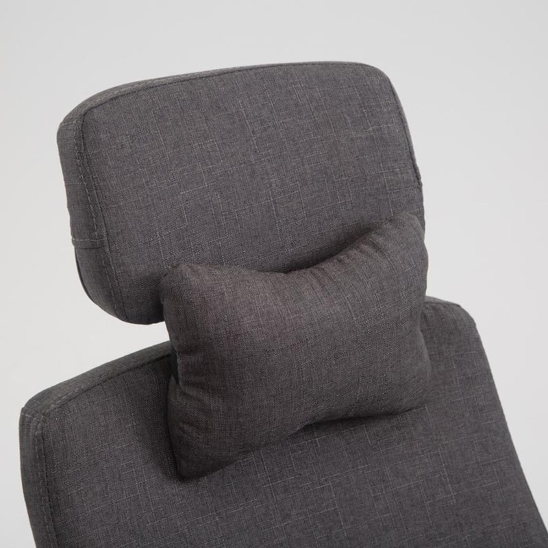 Sillón de Oficina ADRIANO, Reposapiés Extensible, color Negro