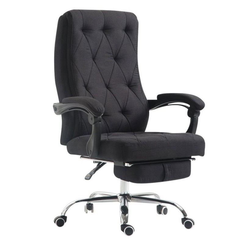 Sillón de Oficina BENETY TELA, Reposapiés Extensible, color Negro