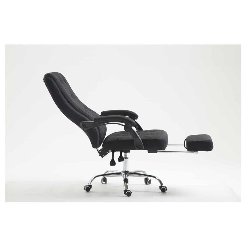 Sillón de Oficina BENETY TELA, Reposapiés Extensible, color Negro