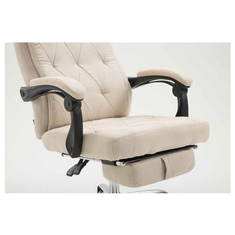 Sillón de Oficina BENETY TELA, Reposapiés Extensible, color Negro