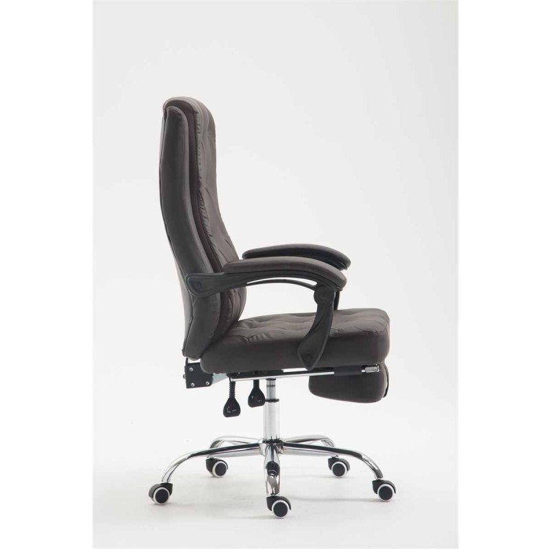 Sillón de Oficina BENETY, Reposapiés Extensible, en Piel color Negro